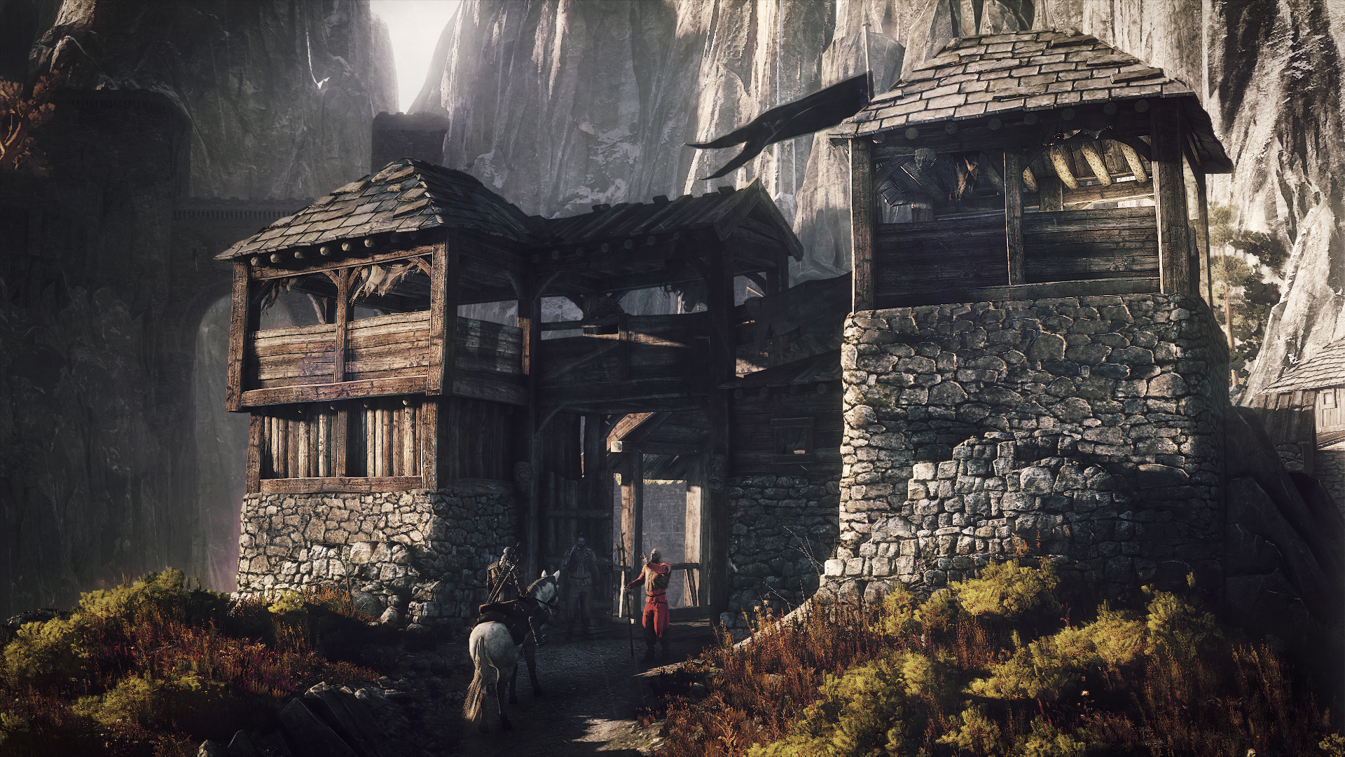 The_Witcher_3_Wild_Hunt_Geralt_stops_at_an_outpost_near_Kaer_Trolde