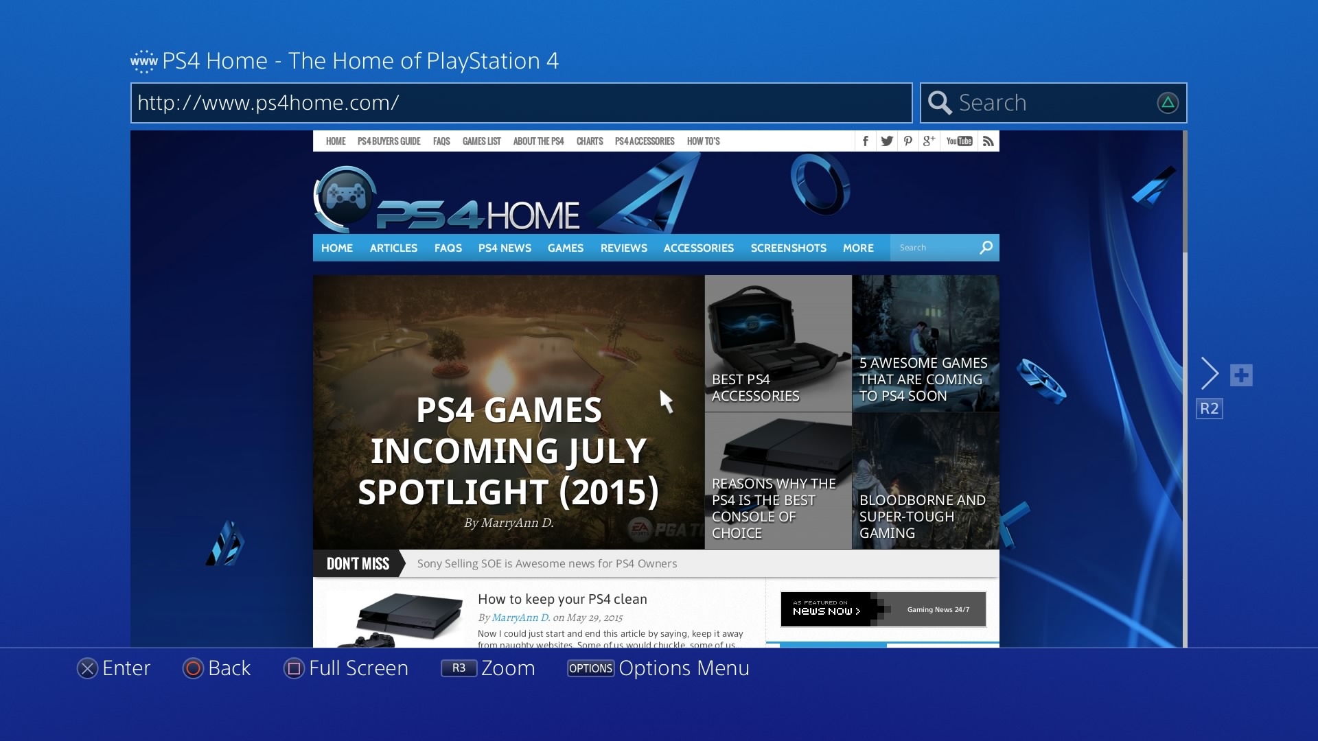 How To Use The Web - PS4 Home